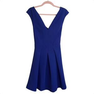BA&SH Royal Blue Pleated Cross Back Sleeveless Dress